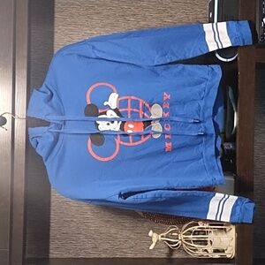 Disney Hoodie "Mickey" Blue White Stripes Size S Casual Vacation